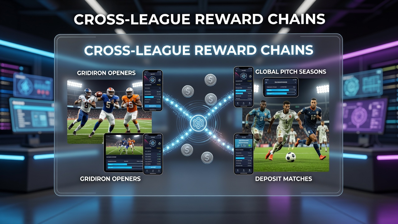 Mobile app interface showing deposit match bonus activation for cross-league accumulator bets