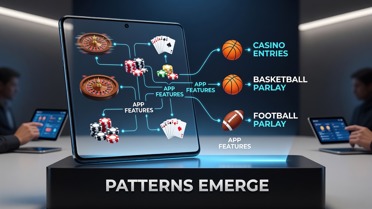 Mobile app interface showing casino deposit prompts linked to basketball and football parlay selections